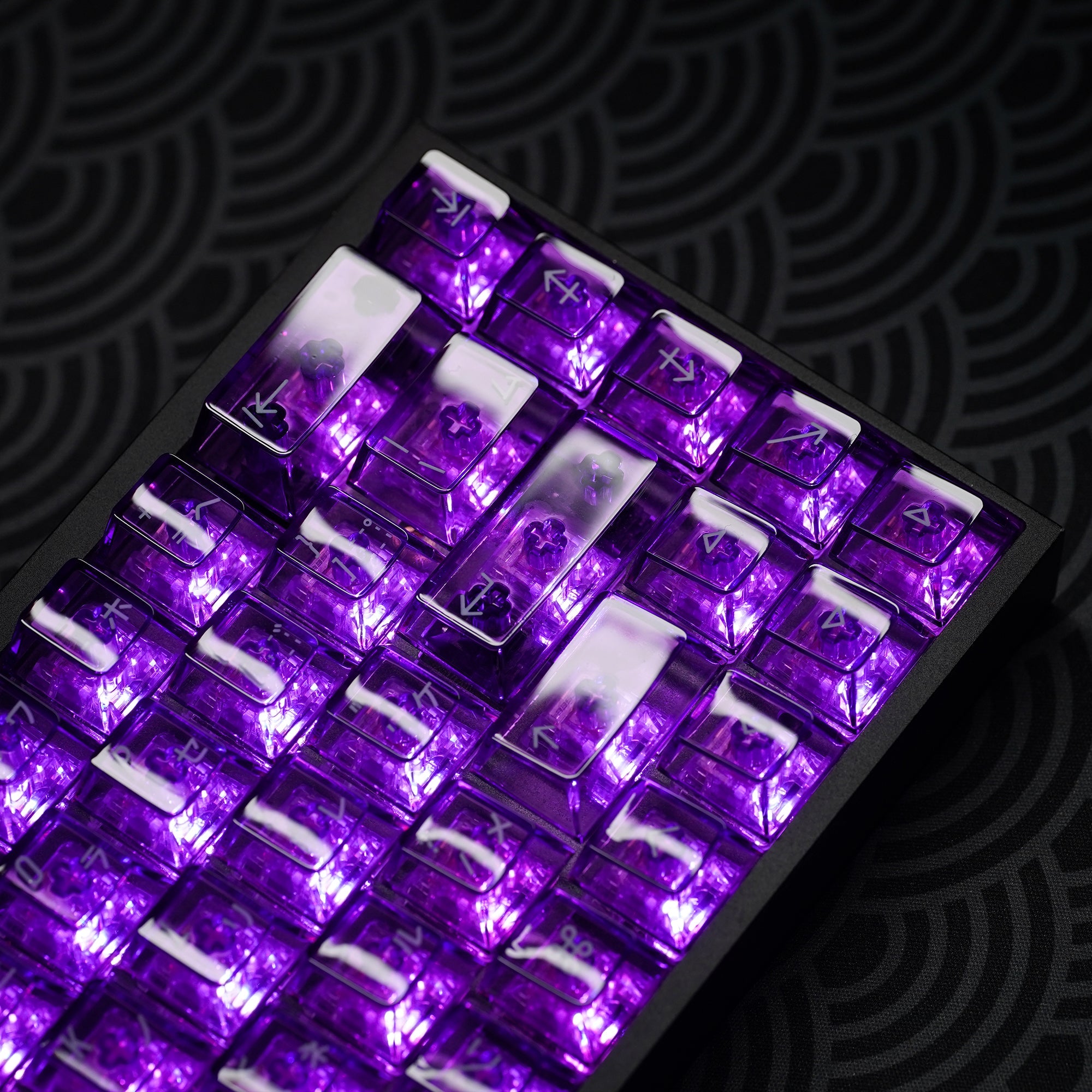 KBDfans Custom Keyboard Clear 2048 Purple Keycaps Set