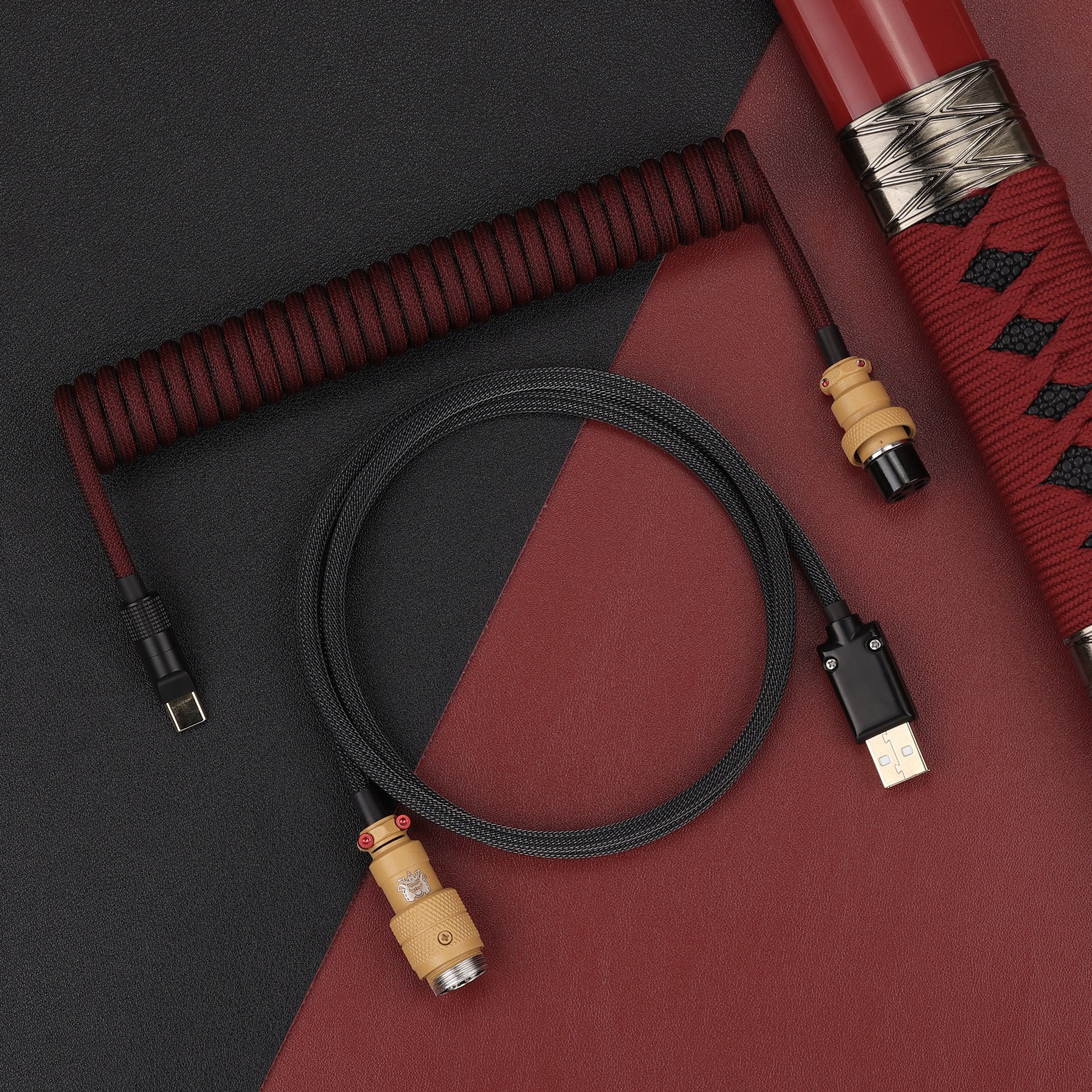 KBDfans Custom Keyboard KBDfans Dark Red Handmade Custom Mechanical Keyboard USB-C Cable