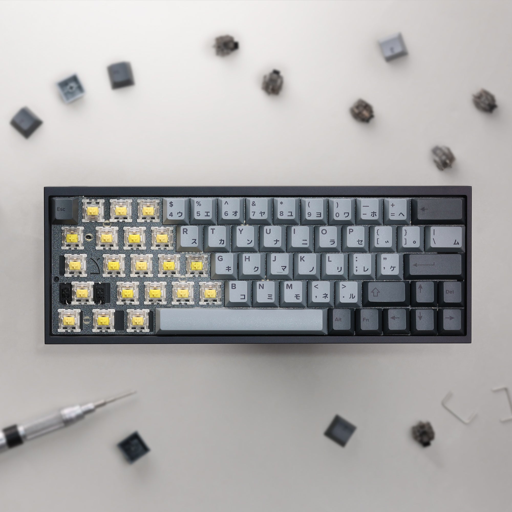 KBDfans Custom Keyboard Tofu60 Mechanical Keyboard With Cement Grey Japanese PBT Keycaps