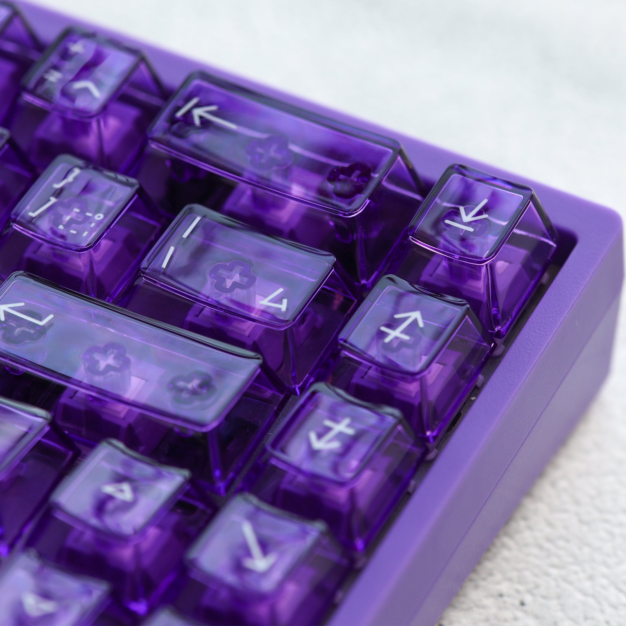 KBDfans Custom Keyboard Clear 2048 Purple Keycaps Set