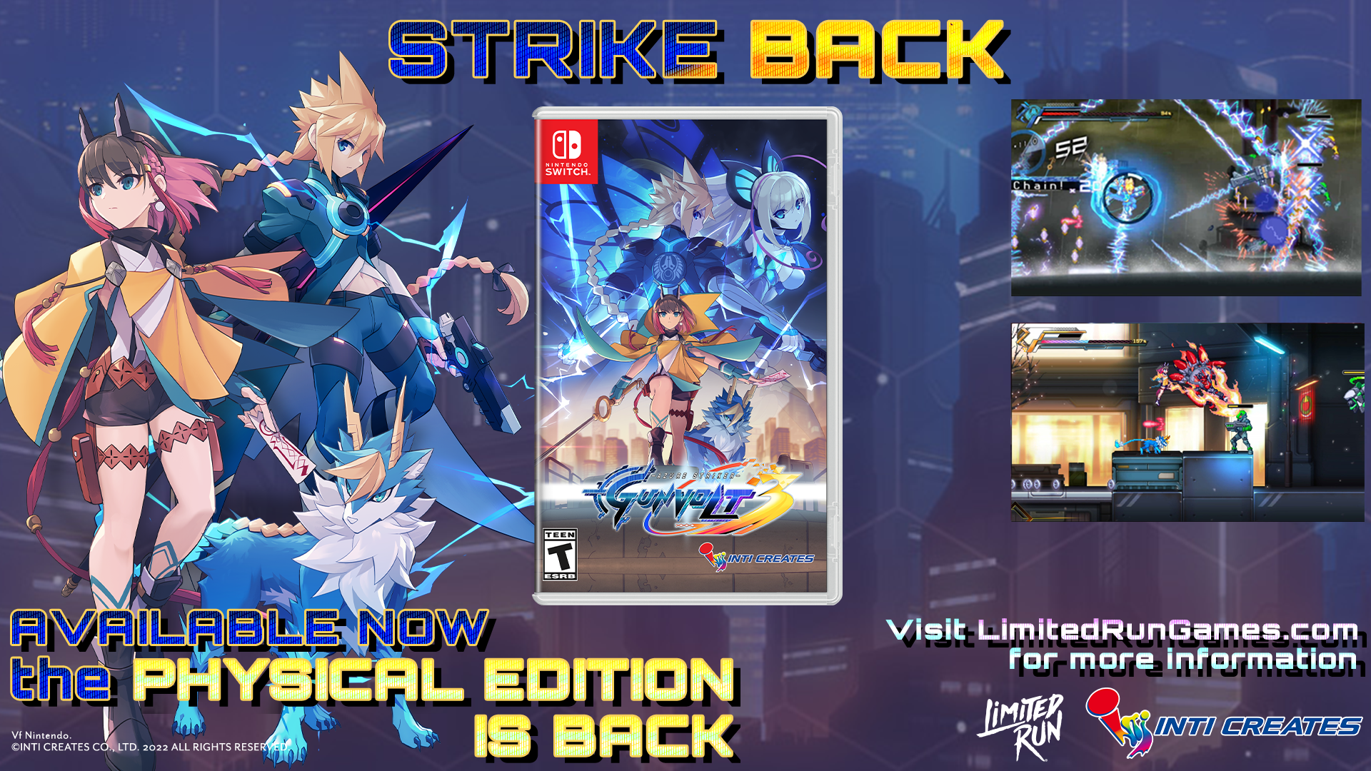 Limited Run Games Azure Striker Gunvolt 3 (Switch)