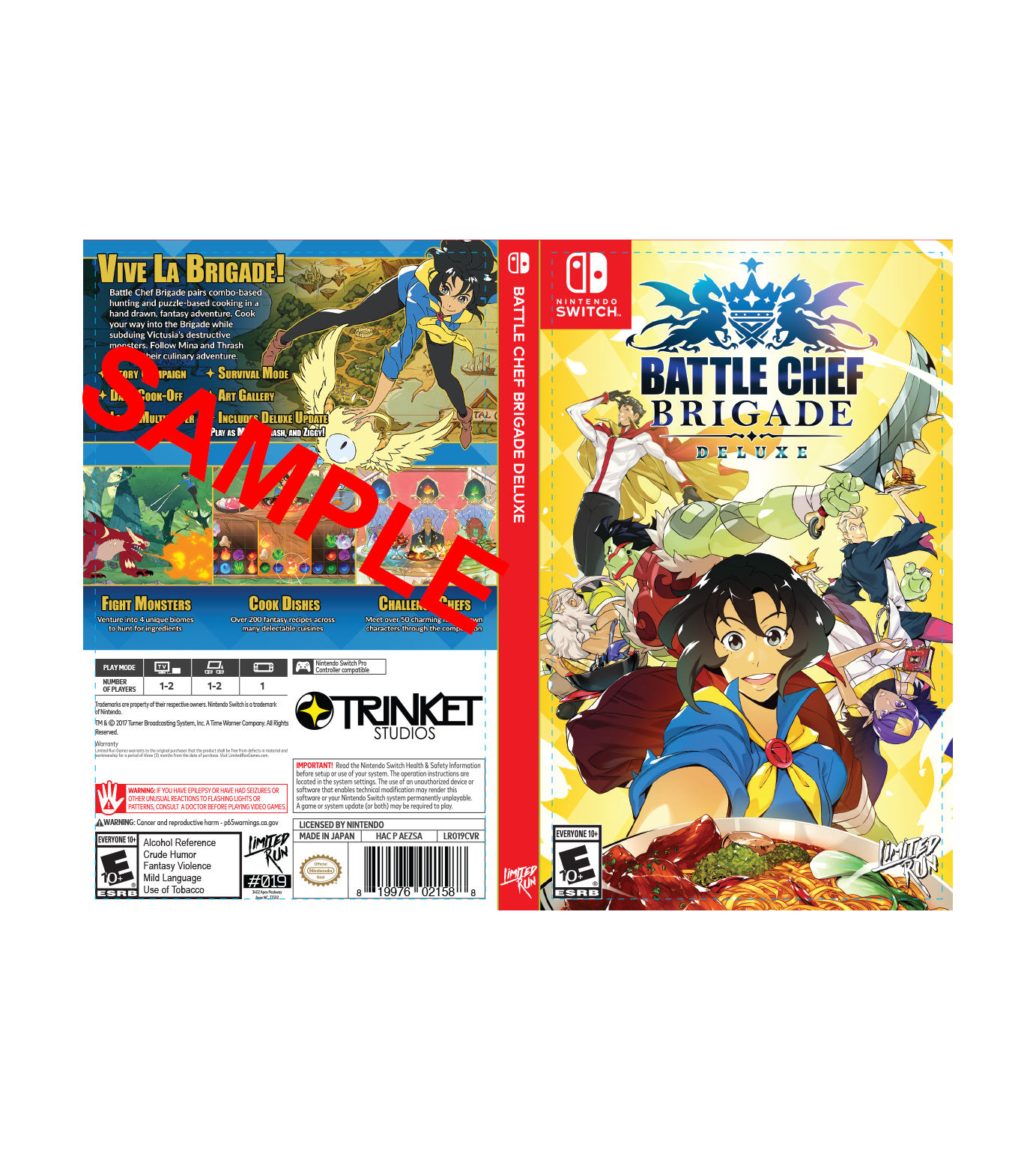 Limited Run Games Battle Chef Brigade Best Buy Exclusive Cover Sheet