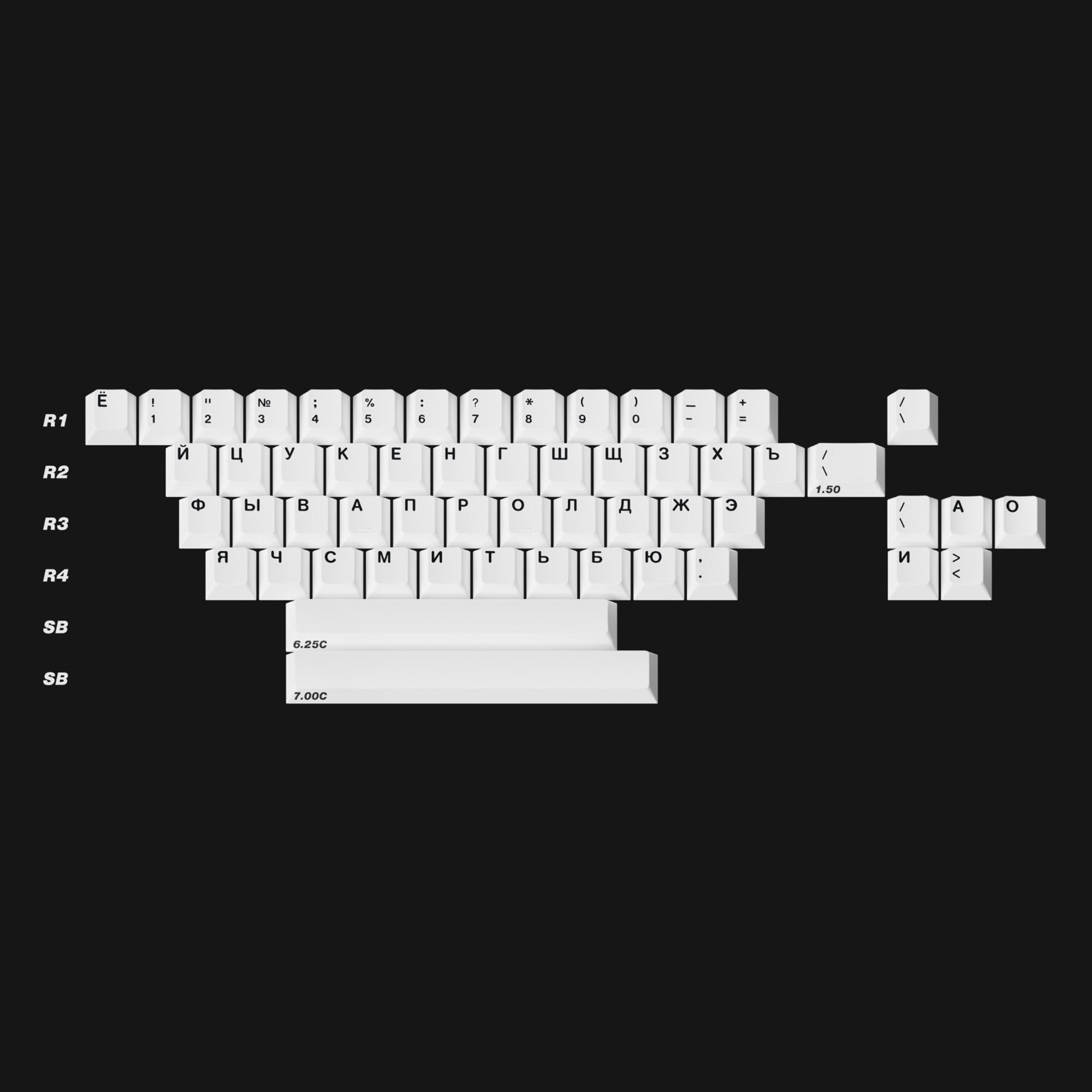 KBDfans Custom Keyboard ePBT BoW Cyrillic