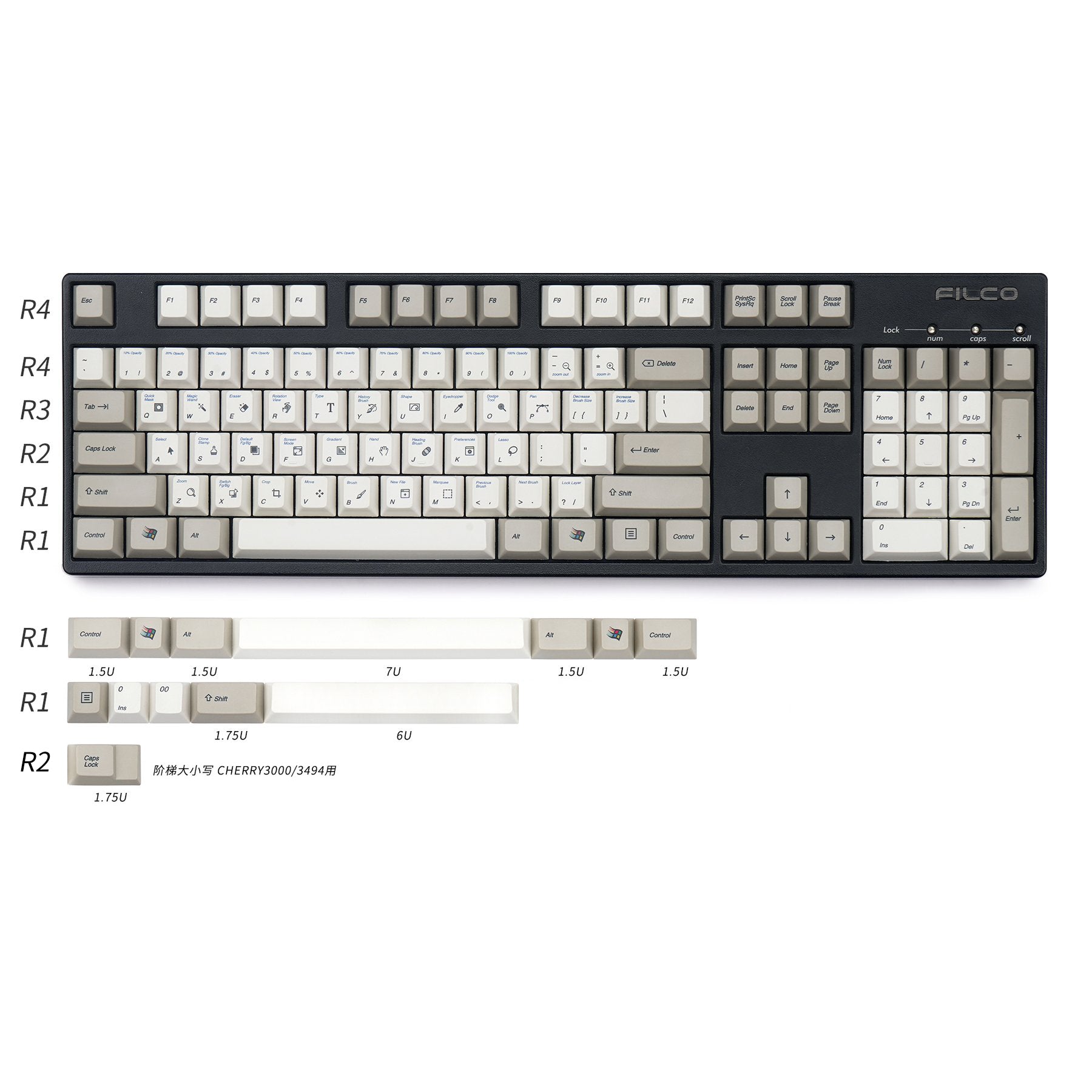 Cherry Profile CEMENT GREY Japanese PBT DYE-SUB KEYCAPS SET – KBDfans®  Mechanical Keyboards Store