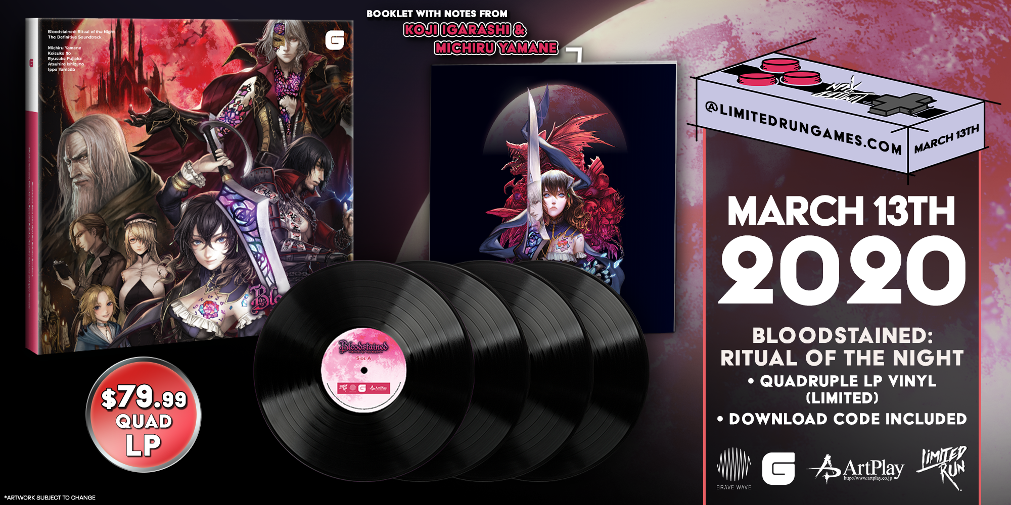 Limited Run Games Bloodstained: Ritual Of The Night - 4LP Vinyl Soundtrack