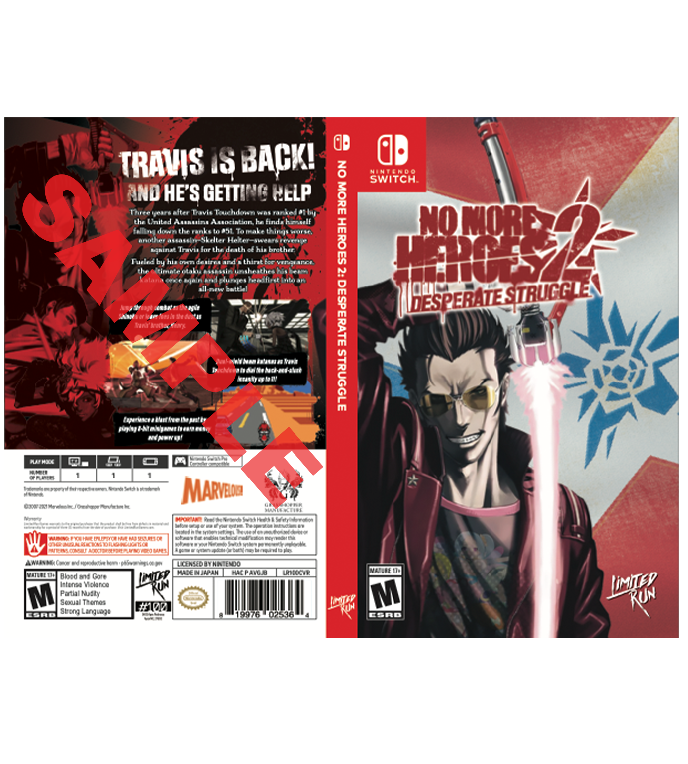 Limited Run Games No More Heroes 2 Best Buy Exclusive Cover Sheet