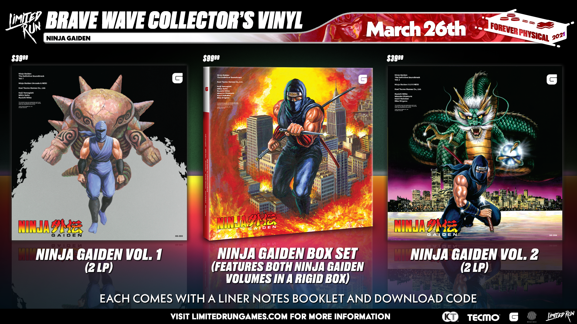 Limited Run Games Ninja Gaiden Soundtrack Vinyl Box Set