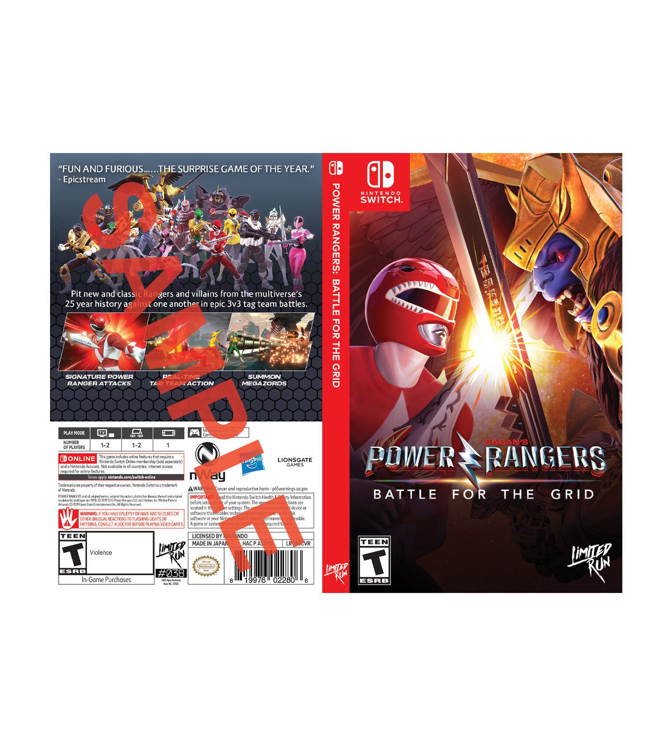 Limited Run Games Power Rangers Best Buy Exclusive Cover Sheet