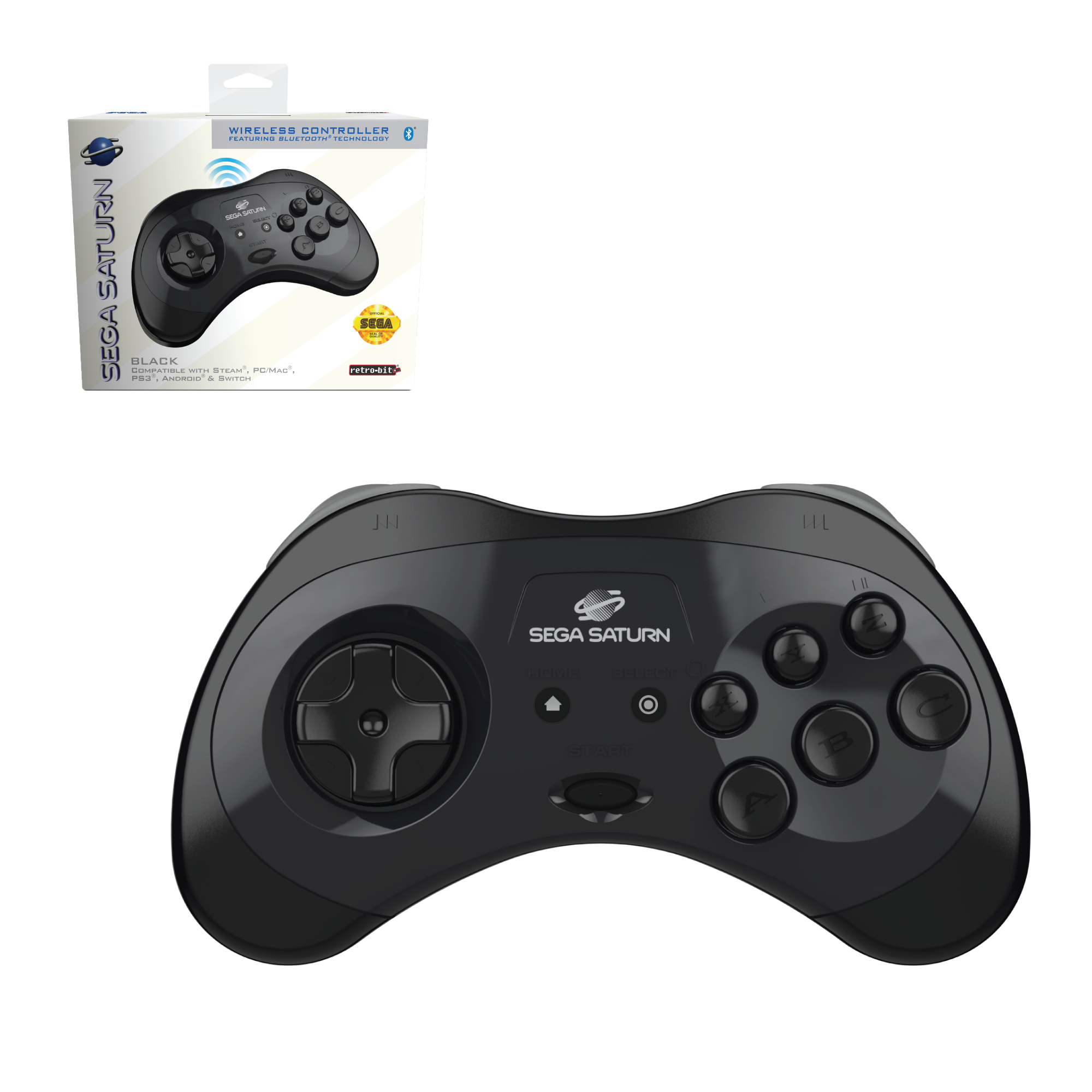 Limited Run Games Official SEGA Saturn Bluetooth Controller (Black)