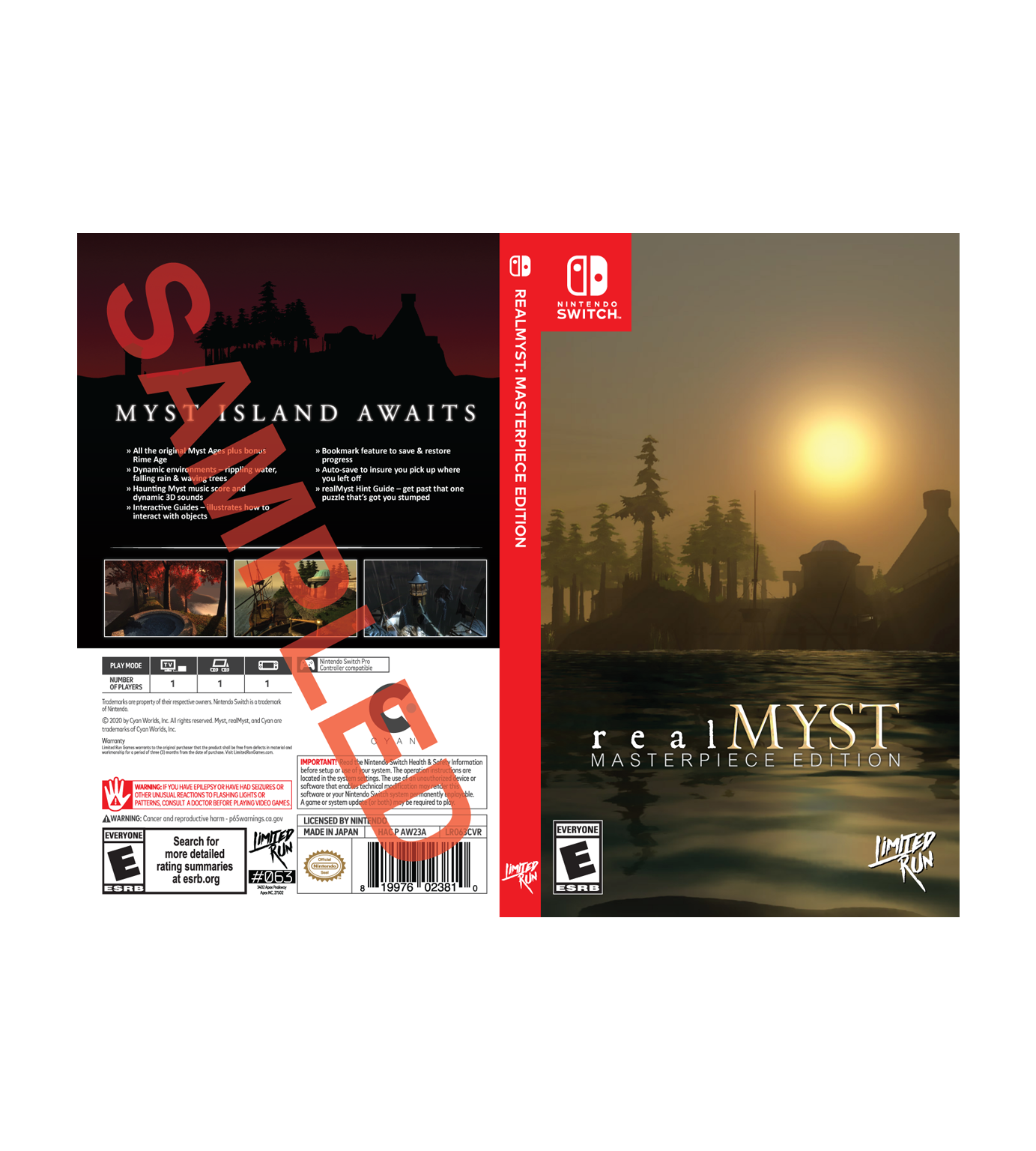 Limited Run Games RealMyst Best Buy Exclusive Cover Sheet