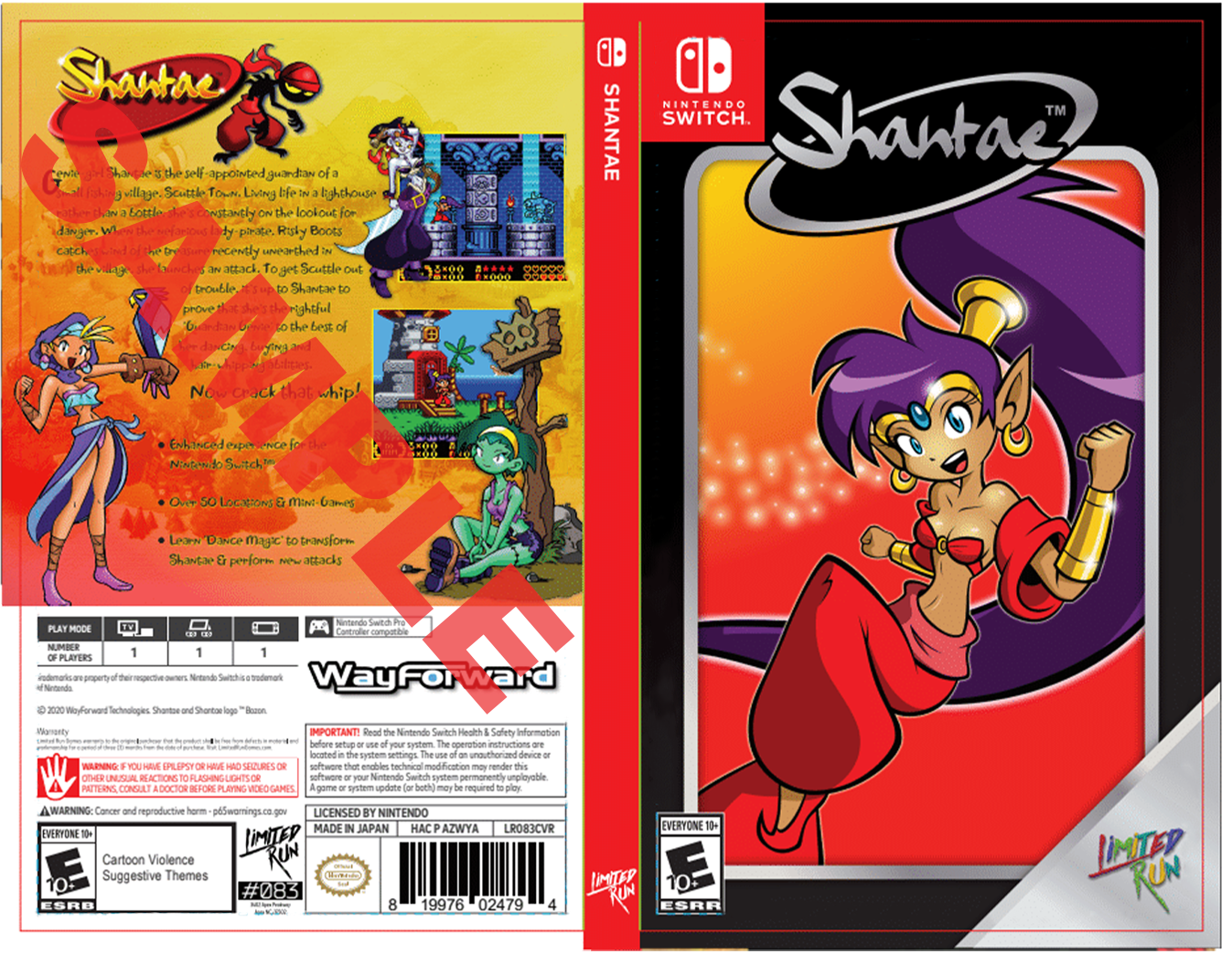 Limited Run Games Shantae Best Buy Exclusive Cover Sheet