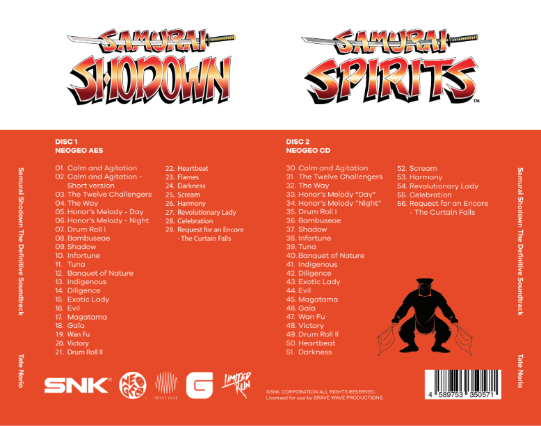 Limited Run Games Samurai Shodown - CD Soundtrack