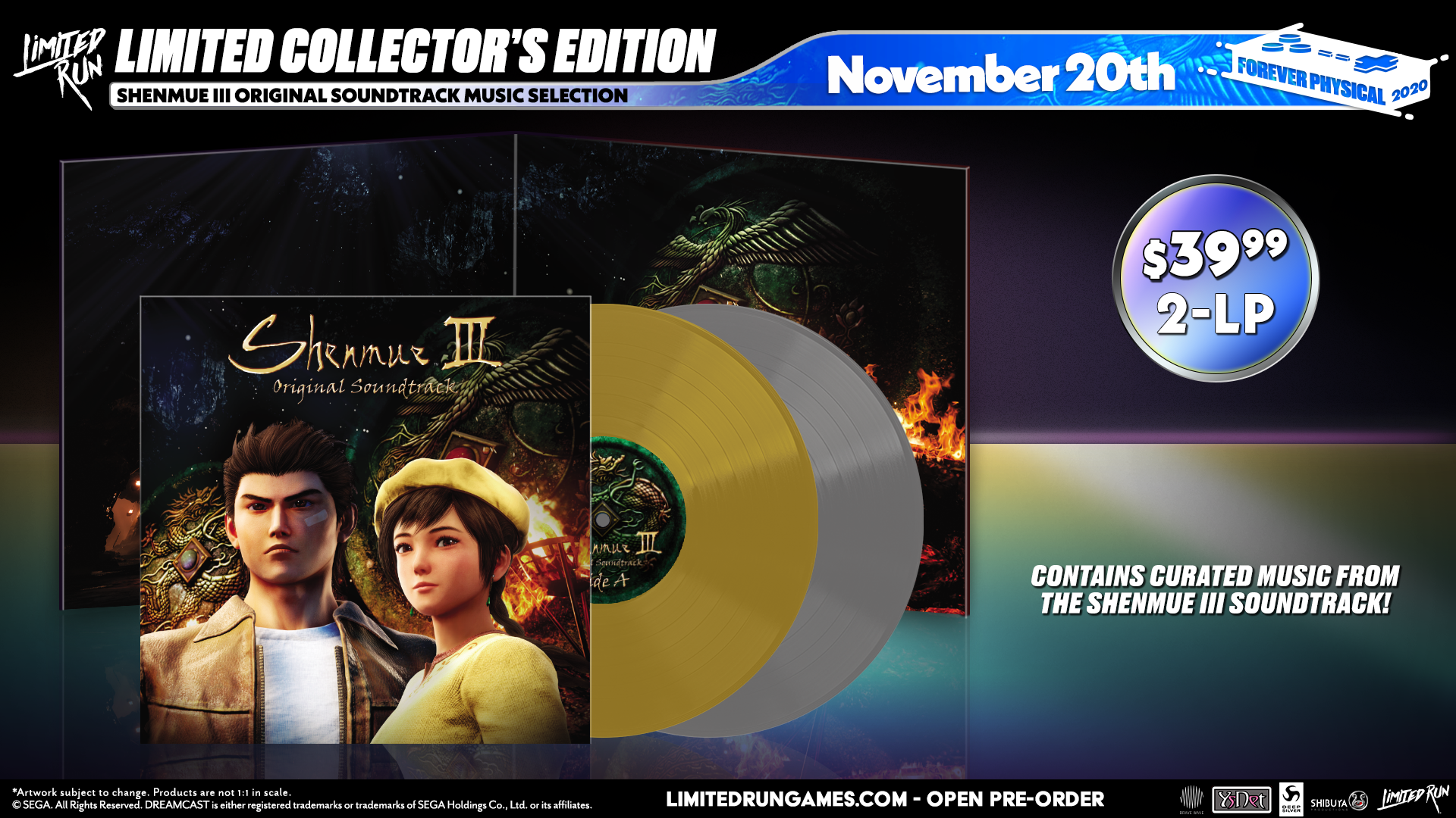 Limited Run Games Shenmue III Original Soundtrack Music Selection - 2LP Vinyl Soundtrack