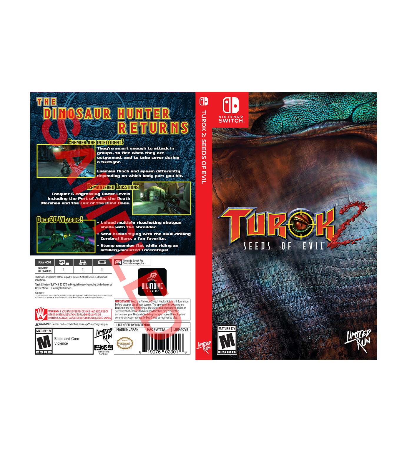 Limited Run Games Turok 2 Best Buy Exclusive Cover Sheet