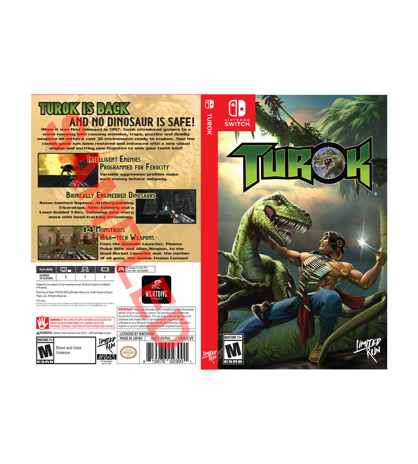 Limited Run Games Turok Best Buy Exclusive Cover Sheet