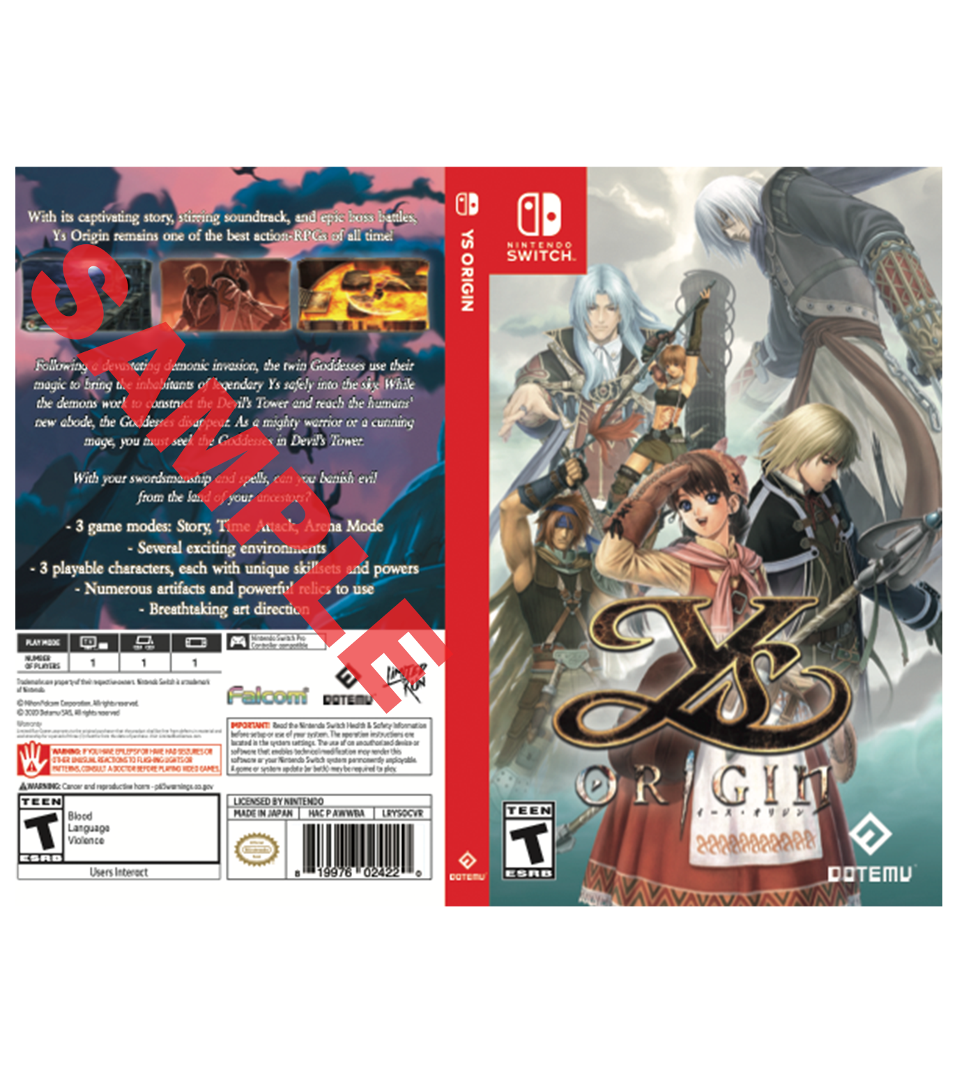 Limited Run Games Ys Origin Best Buy Exclusive Cover Sheet