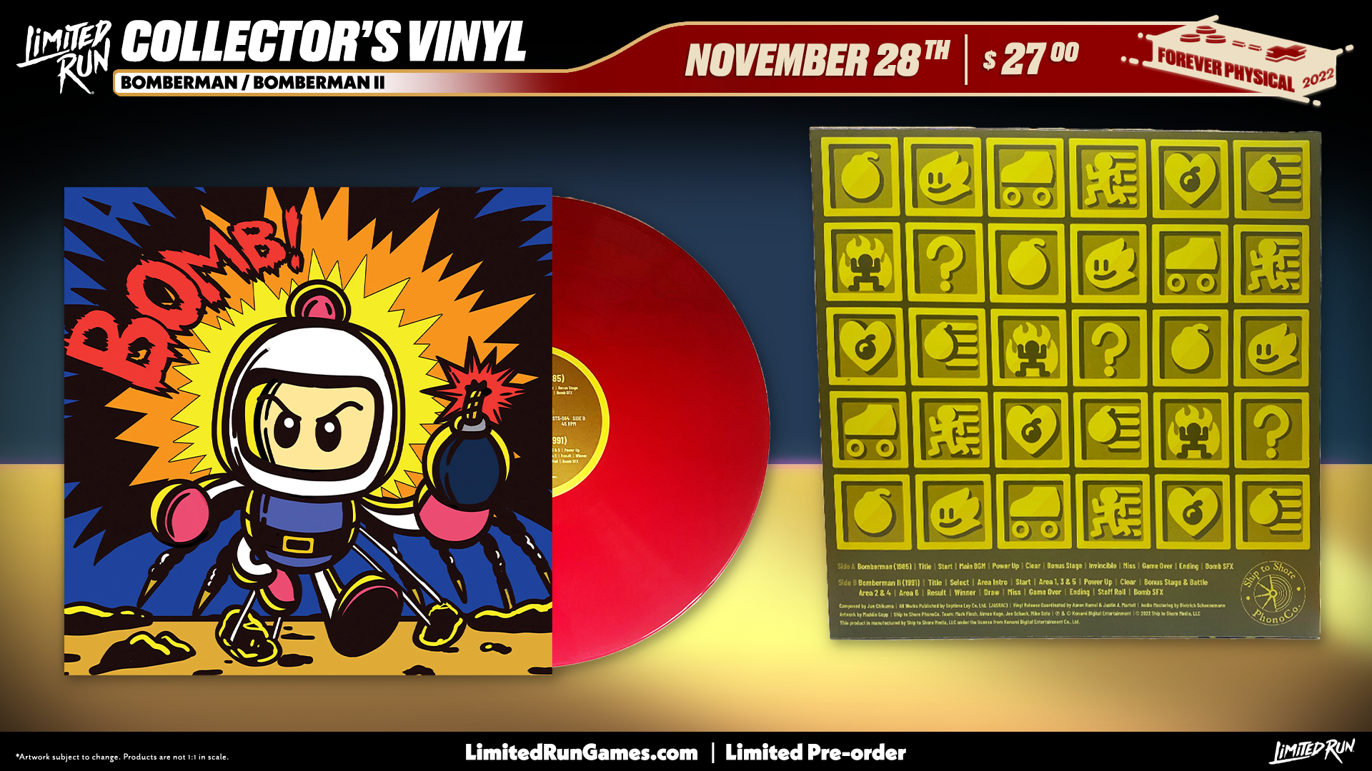 Limited Run Games Bomberman / Bomberman II -  Vinyl Soundtrack (Exclusive Variant)