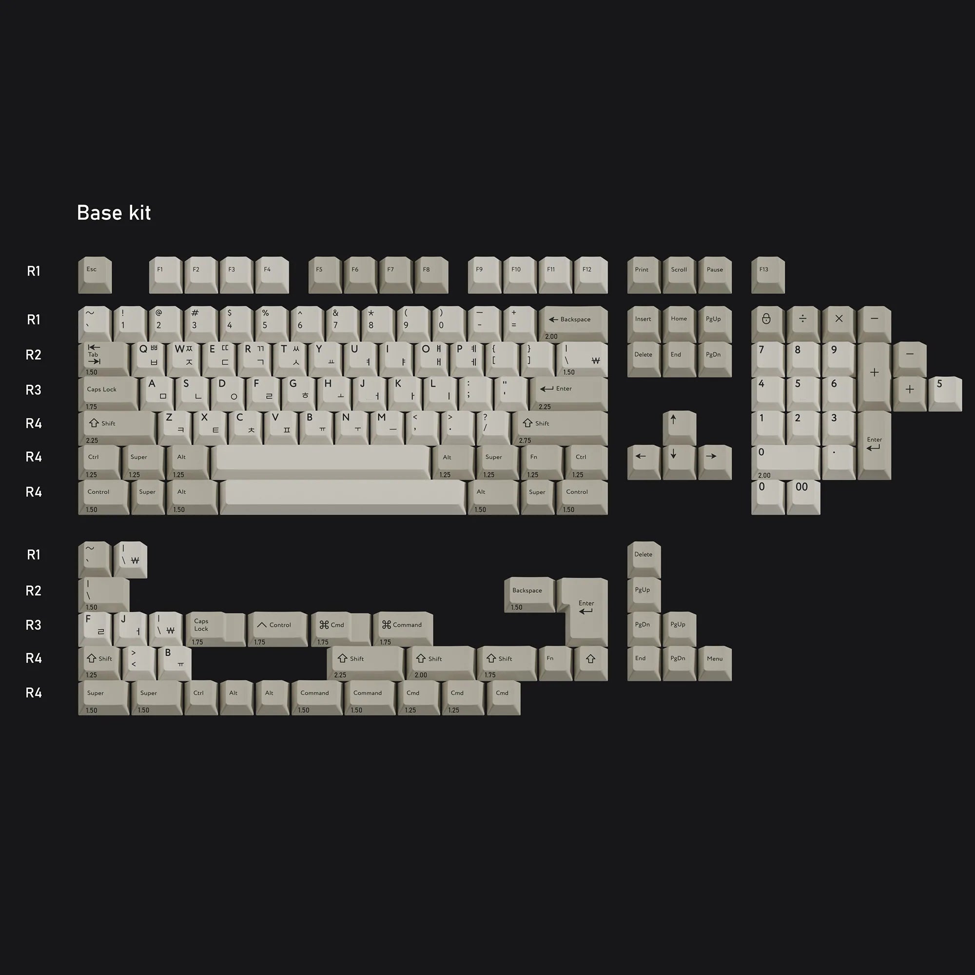 KBDfans Custom Keyboard Ready to use Odin V2 Keyboard With PBTfans Classic Hangul keycaps