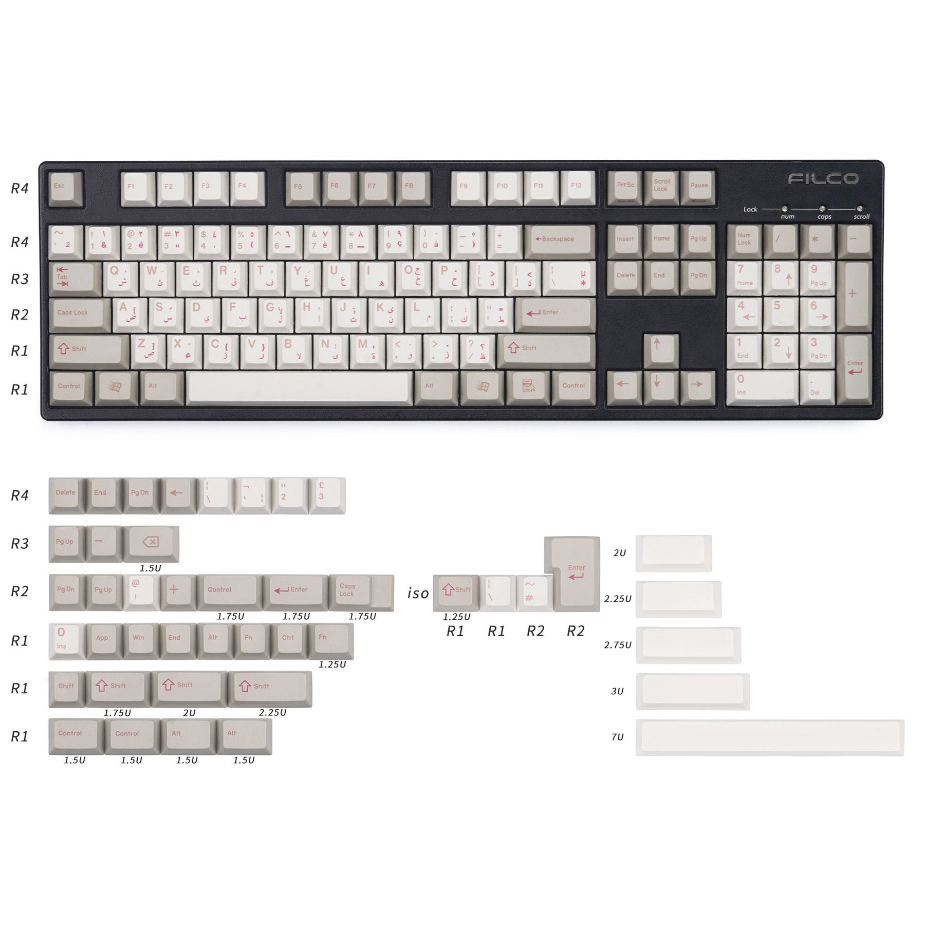 KBDfans Custom Keyboard ENJOYPBT Arabic Dye-sub Keycaps Set