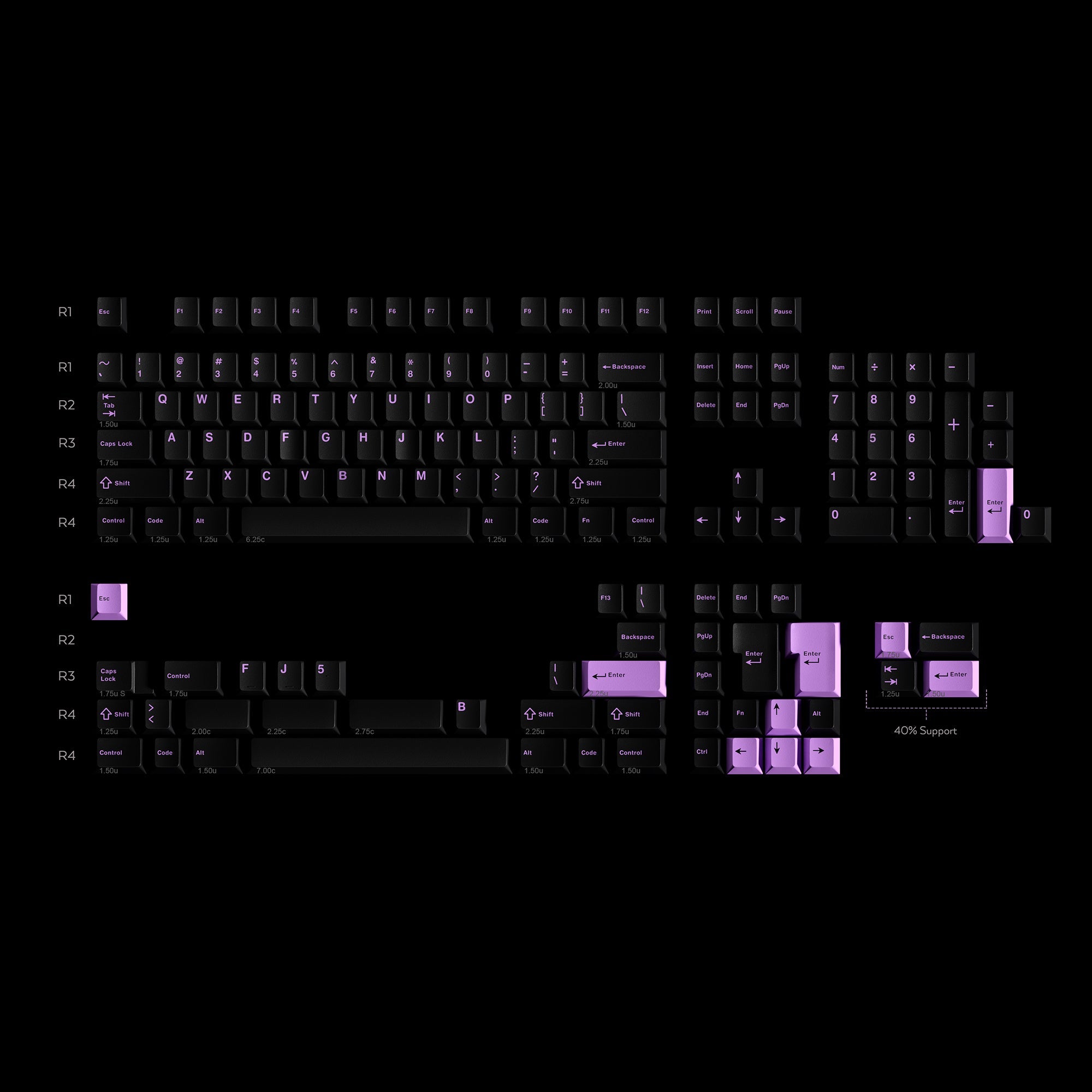 KBDfans Custom Keyboard GMK Lilac on Black