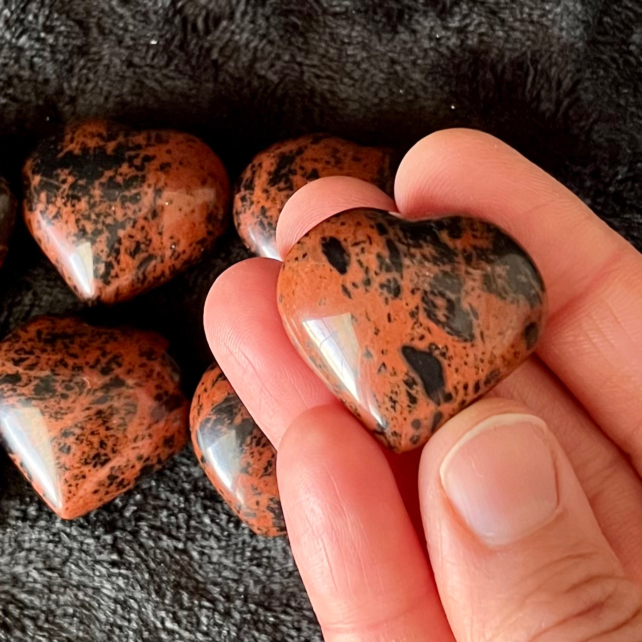 Mahogany Obsidian Puffy Heart (Approx. 1 1/4”) 1001