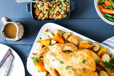 Low FODMAP Roast Chicken with Stuffing & Homemade Gravy