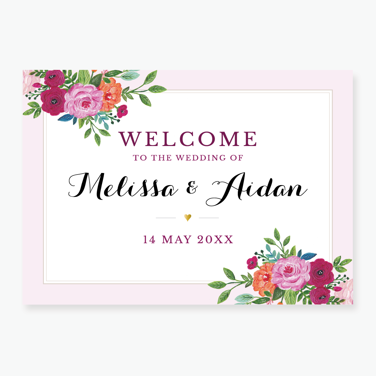 Wild Rose Welcome Board – Roco & Miley