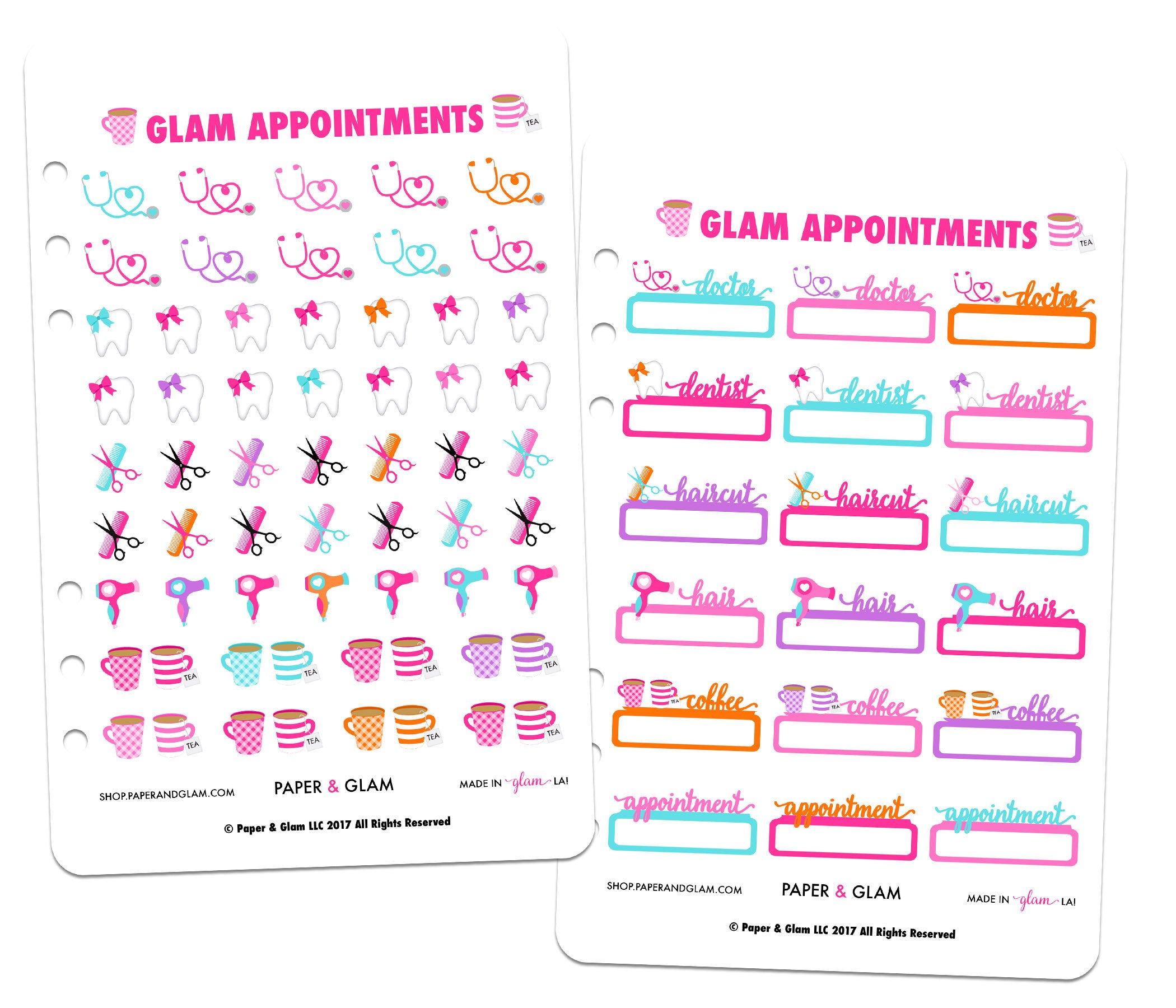 Glam Appointments Digital Planner Stickers Paper & Glam Planners