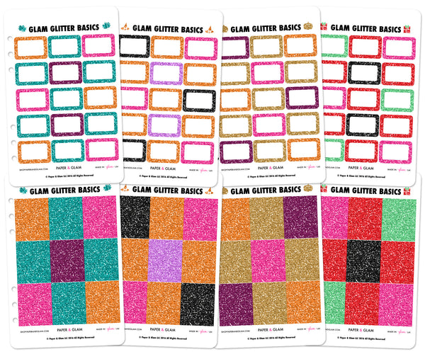 Glam Glitter Fall & Holiday Basics Planner Stickers – Paper & Glam ...