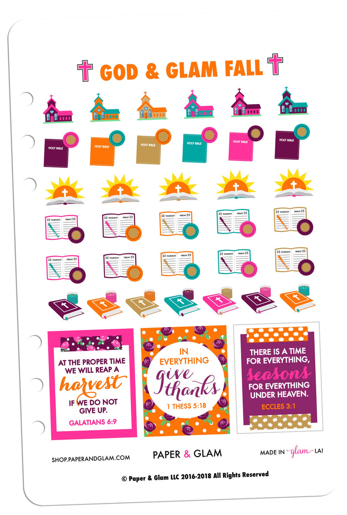 God & Glam® Fall Planner Stickers – Paper & Glam | Planners, Stickers ...