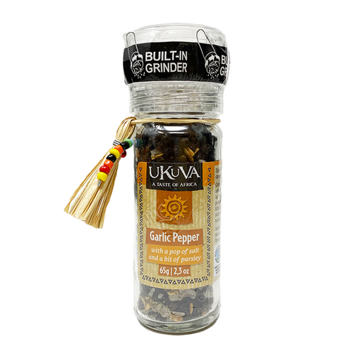 "A Taste of Africa" Spices & Grinder - Garlic Pepper