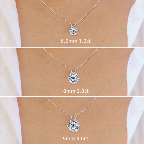 moissanite necklace size guide Holloway Jewellery