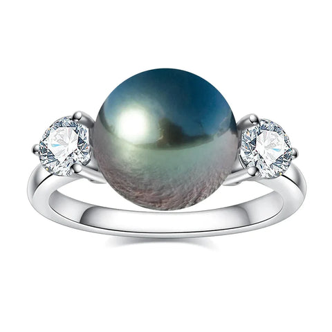 Tahitian Black Pearl Ring NZ Holloway Jewellery