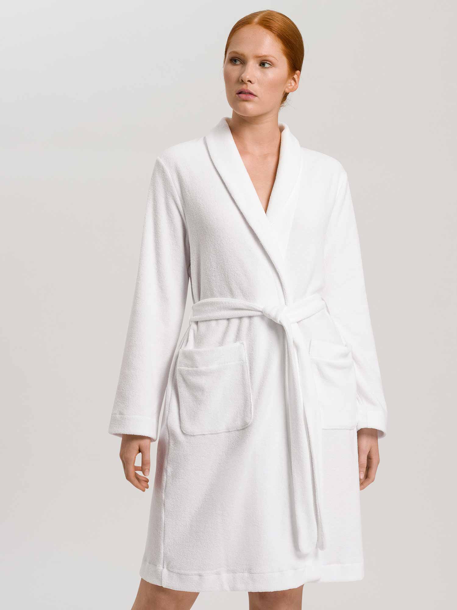 HANRO Damen-Robe, Bademantel mit Waffelpiqué, Länge 100cm, ROBE SELECTION –  michelangelo intimo