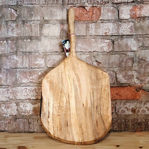 A spalted maple pizza peel