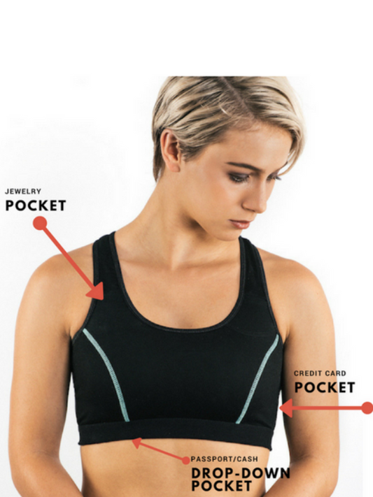 The Beach Travel Bra with Hidden Pockets Anti-Theft, Convenience