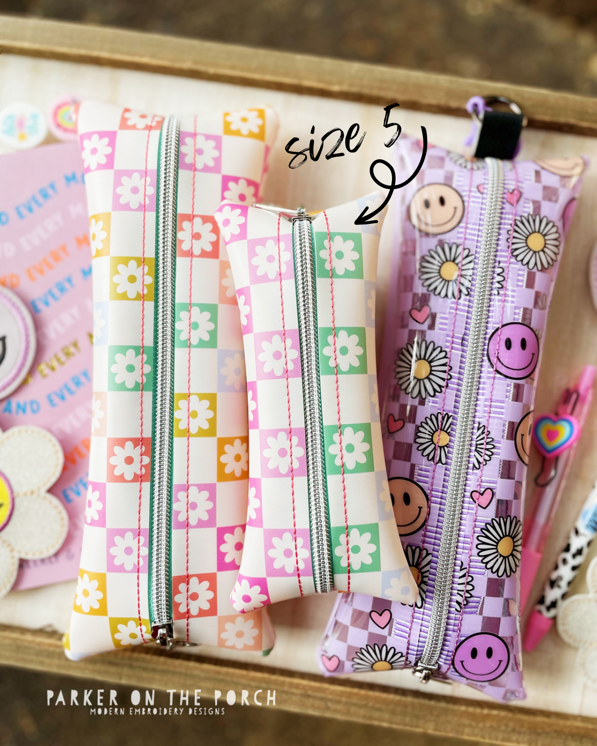 Boho Smileys & Clean Stitch Pencil Bags – Parker on the Porch