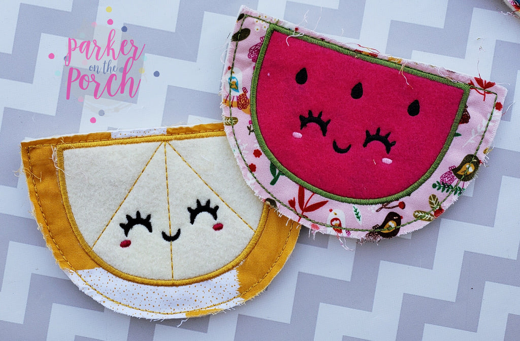Digital Download- Watermelon and Lemon Banner set - in the hoop machine embroidery ITH pattern