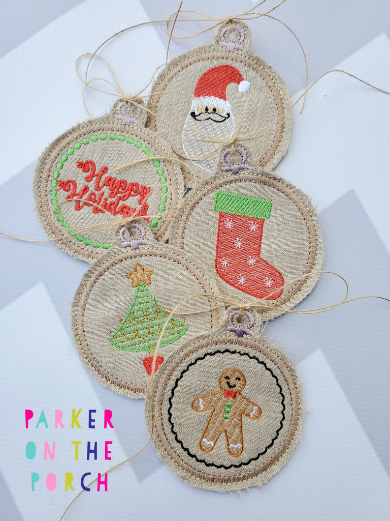 Farmhouse Embroidery Hoop Gift Tag Ornaments –