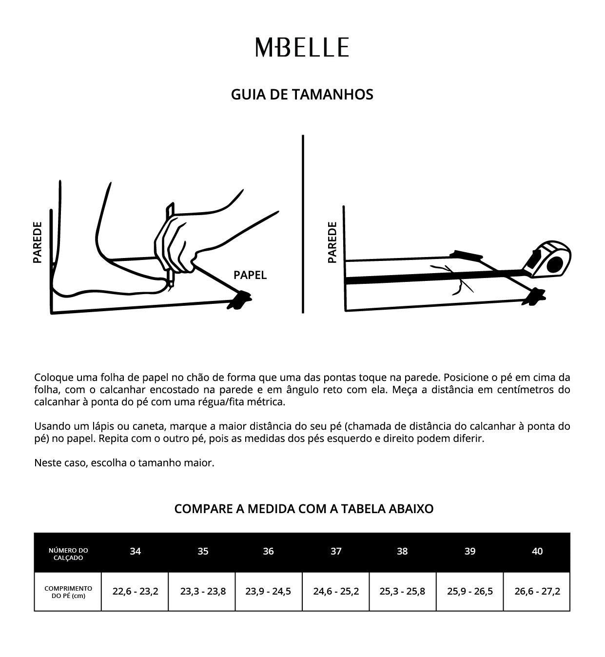 tabela de medidas