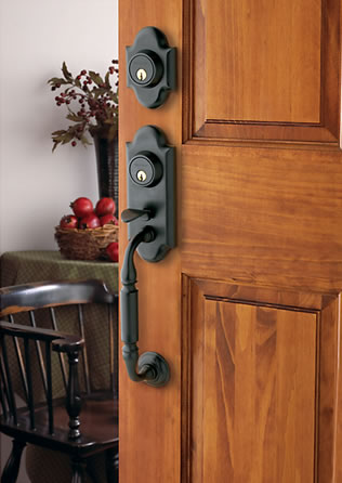 Keyed entry deadbolt door hardware