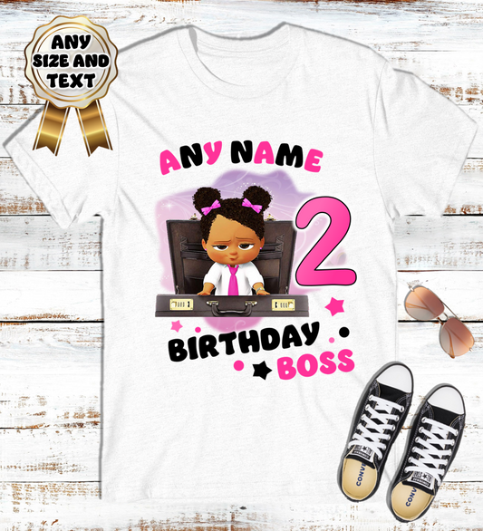 Boss Baby Black Girl Kids Birthday Family Custom Name White T Shirts - –  Sweet Tutus