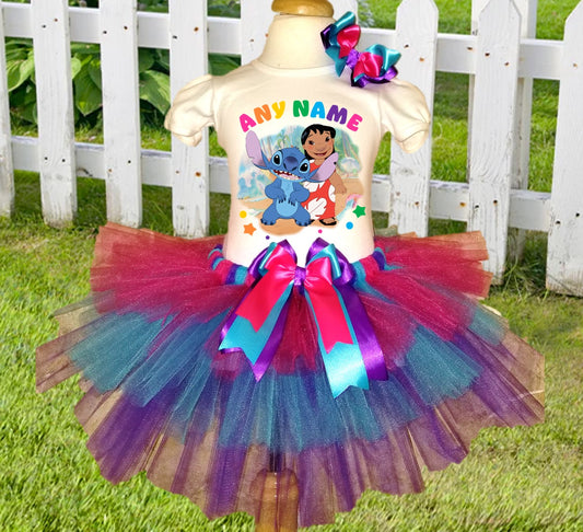 Lilo and Stitch Fancy Mesh Dress Girls Tutu Dress Party Costume
