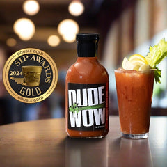 Dude Wow Bloody Mary Bottle, Double Gold SIP Award