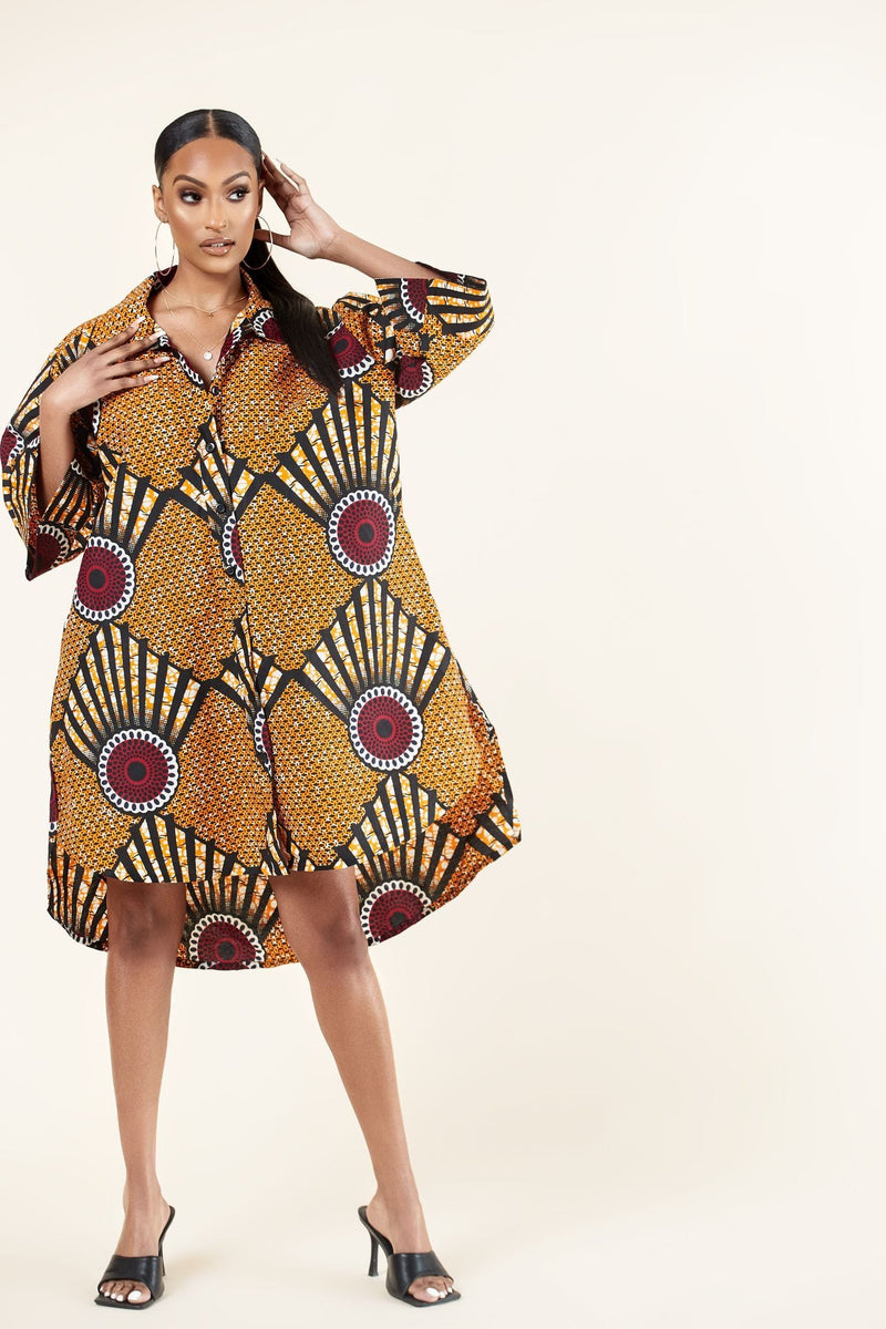 african shirt dress