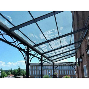 Telo PVC Cristal 3,5x3m, Spessore 0,65MM, 750g/m² - Trasparente IGNIFUGO con Occhielli 50cm - Resistente UV & Impermeabile - Made in Italy