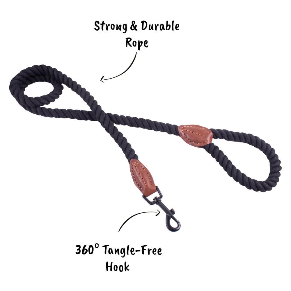 Leather Dog Lead Genuine Leather Leash With Knotted Handle