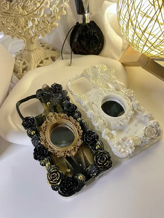 White Baroque  Decoden Handmade Custom Cream Phone Case for iPhone Sa –  molloydecoden