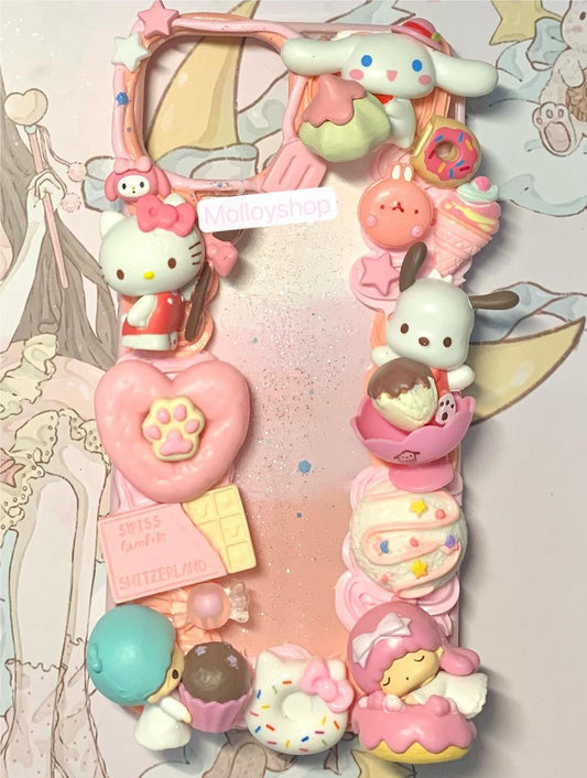 HelloKitty Sanrio  Decoden Handmade Custom Cream Phone Case for iPhon –  molloydecoden