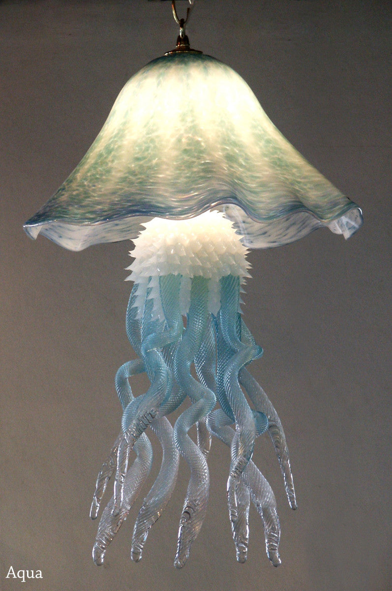 Custom Single-dome Jellyfish Chandelier - anamericancraftsman.com